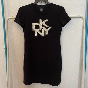DKNY Flip-Sequin Logo T-Shirt Dress